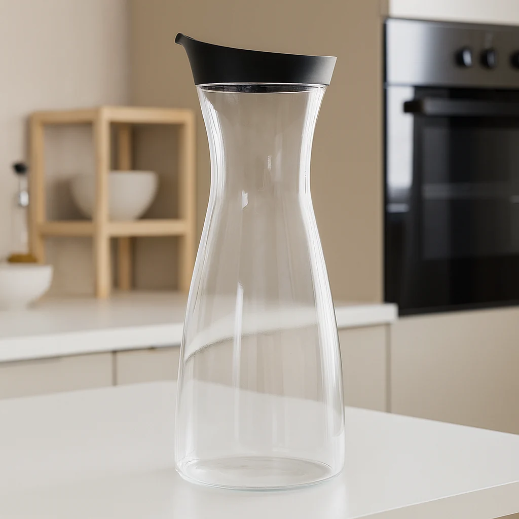 1 Litre Juice Bottle – Premium Clear Bottle with Black, White & Yellow Lid Options
