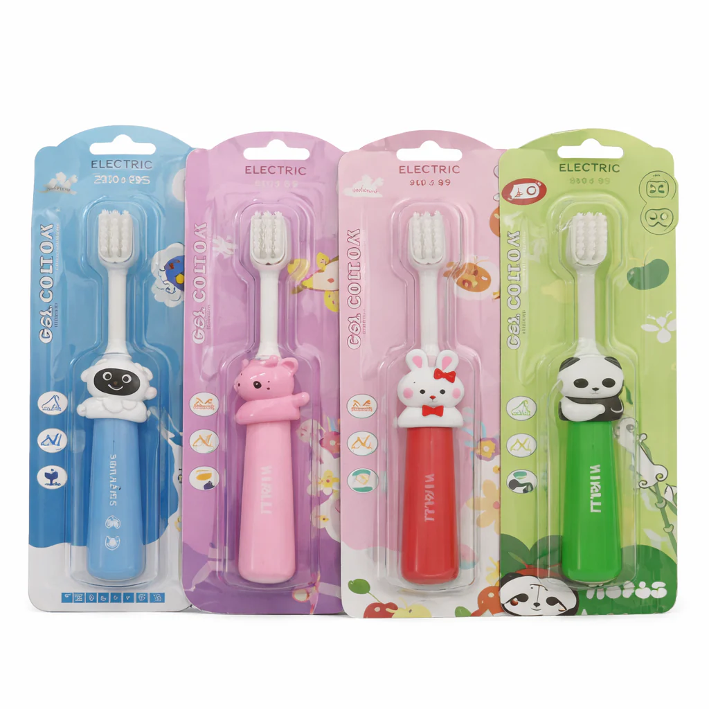 1 Pc Assorted Kids Cartoon Design Toothbrush – Electric Soft Bristle Toothbrush for Children