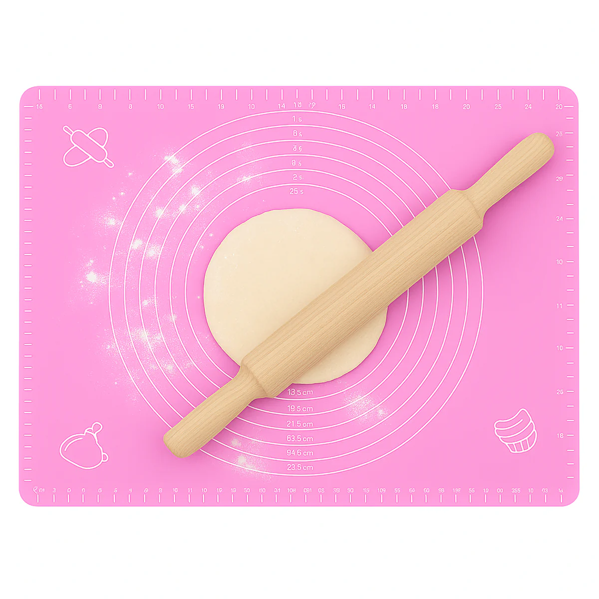 1 pc Silicone Baking Sheet (Assorted) – Non-Stick Pastry Mat with Measurement Guide - Image 3