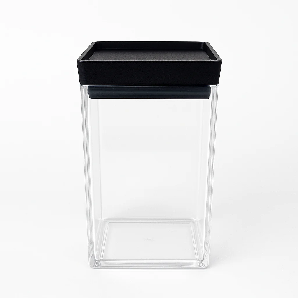 1Pc Acrylic Jar – Small, Medium & Large | Transparent Storage Container with Black Lid - Image 4