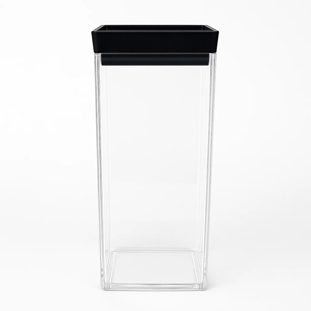 1Pc Acrylic Jar – Small, Medium & Large | Transparent Storage Container with Black Lid - Image 5
