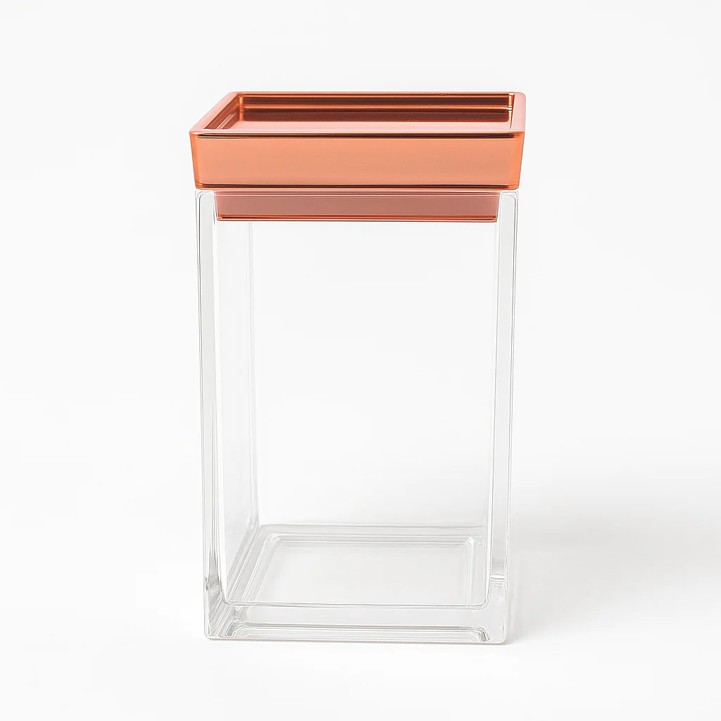 1Pc Acrylic Jar – Small, Medium & Large | Transparent Storage Container with Rose Gold Lid - Image 3