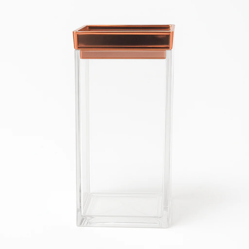 1Pc Acrylic Jar – Small, Medium & Large | Transparent Storage Container with Rose Gold Lid - Image 4