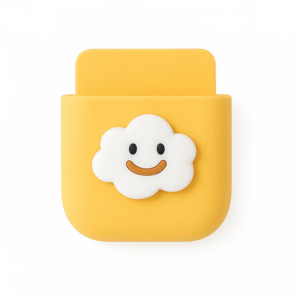 1Pc Assorted Cute Silicone Mobile Holder – Fruit & Cartoon Design Wall Pocket Organizer - Image 3