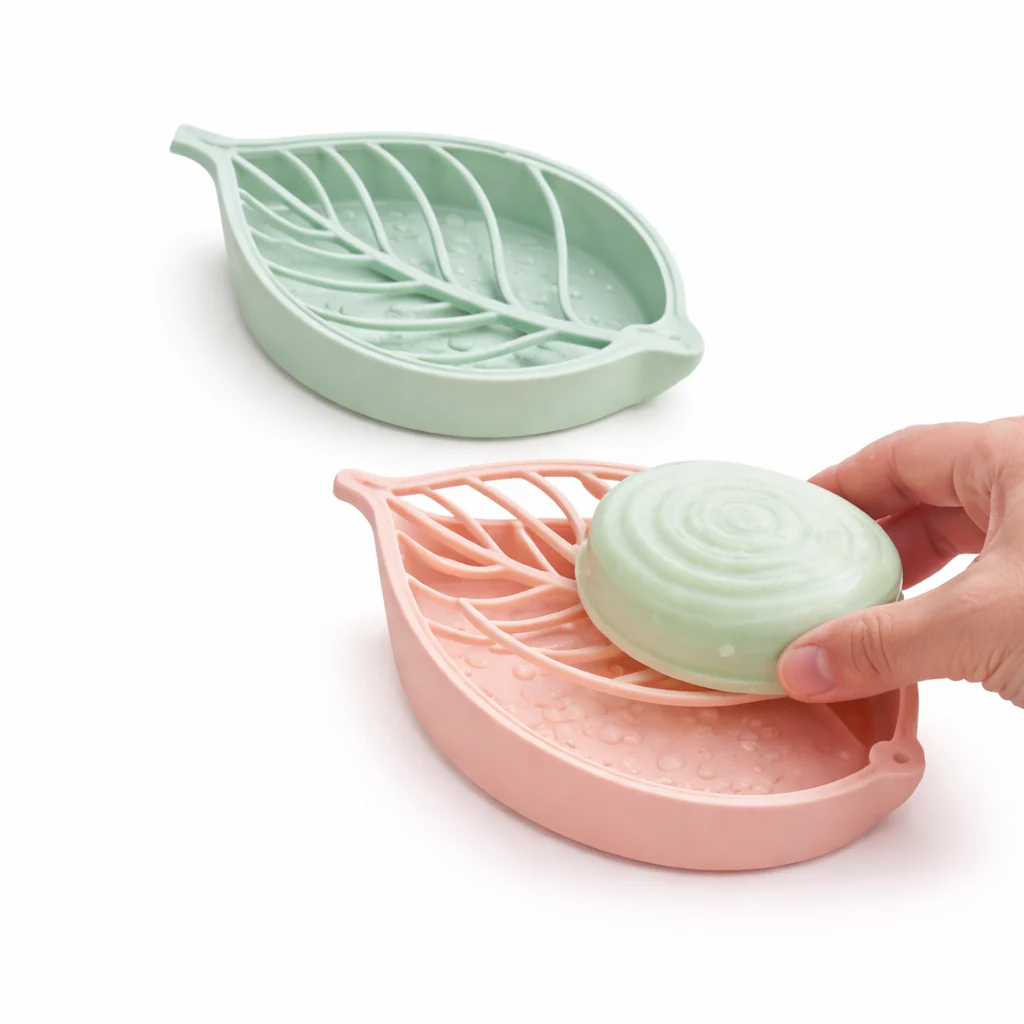 1Pc Assorted Imperial Leaf Small Soap Dish – Decorative Drain Tray Bathroom Soap Holder