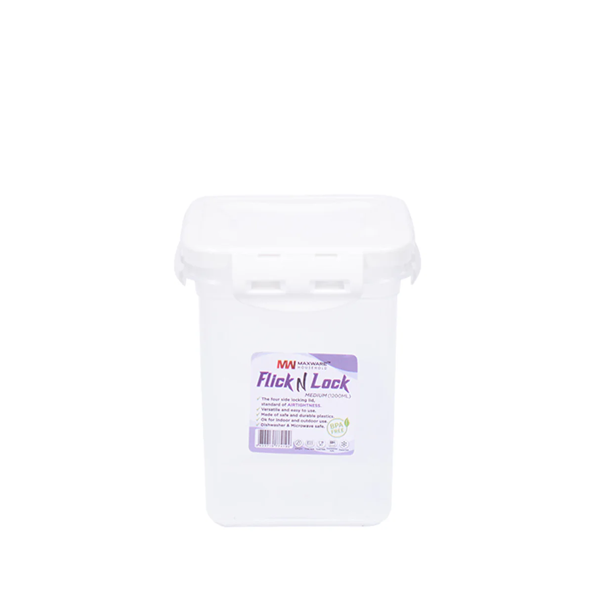 1pc Flick N Lock Medium – 1200 ml Airtight Food Storage Container - Image 6
