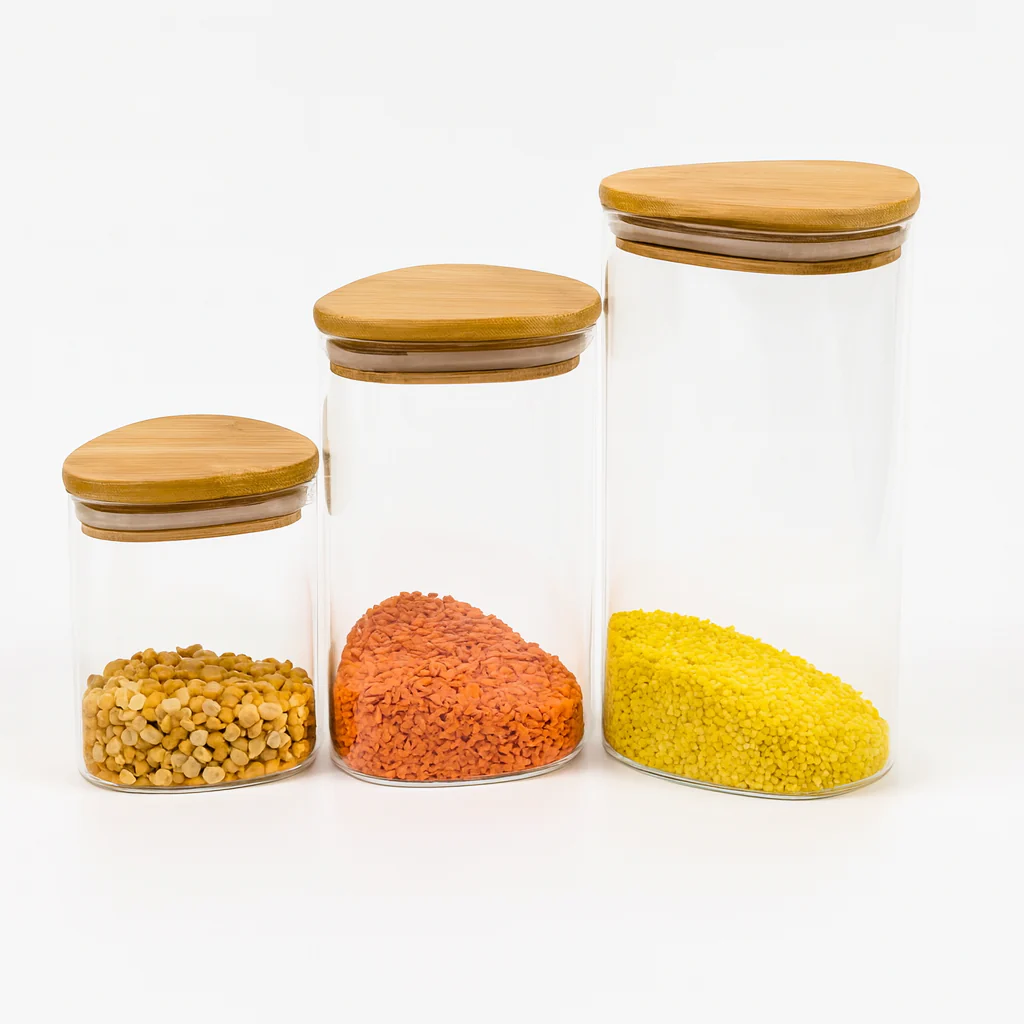 1Pc Glass Jar with Wooden Lid – Airtight Kitchen Storage Container (Small, Medium, Large) - Image 4