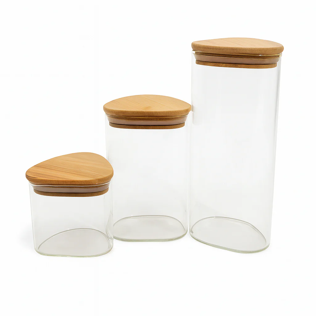 1Pc Glass Jar with Wooden Lid – Airtight Kitchen Storage Container (Small, Medium, Large) - Image 5