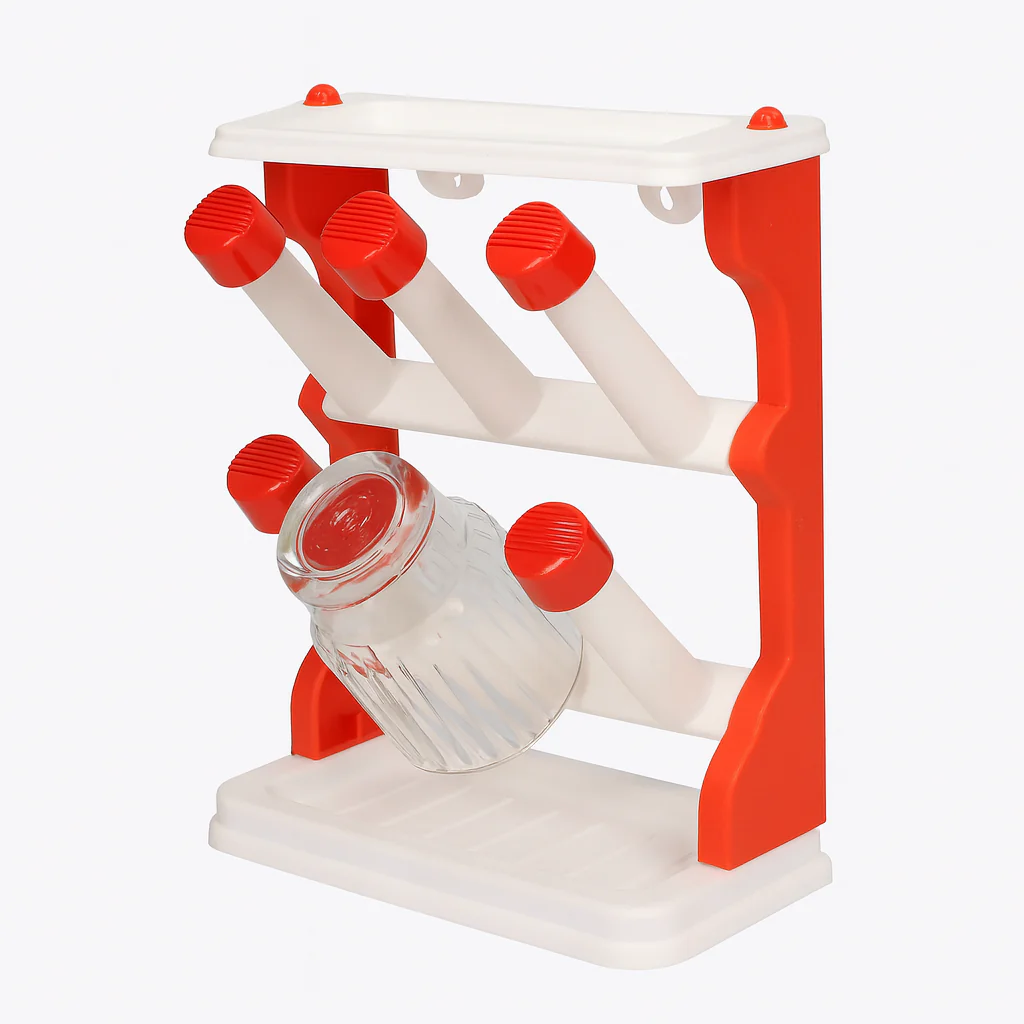 1pc Glass Stand Holder – 6 Cup Drying Rack for Kitchen. - Image 3