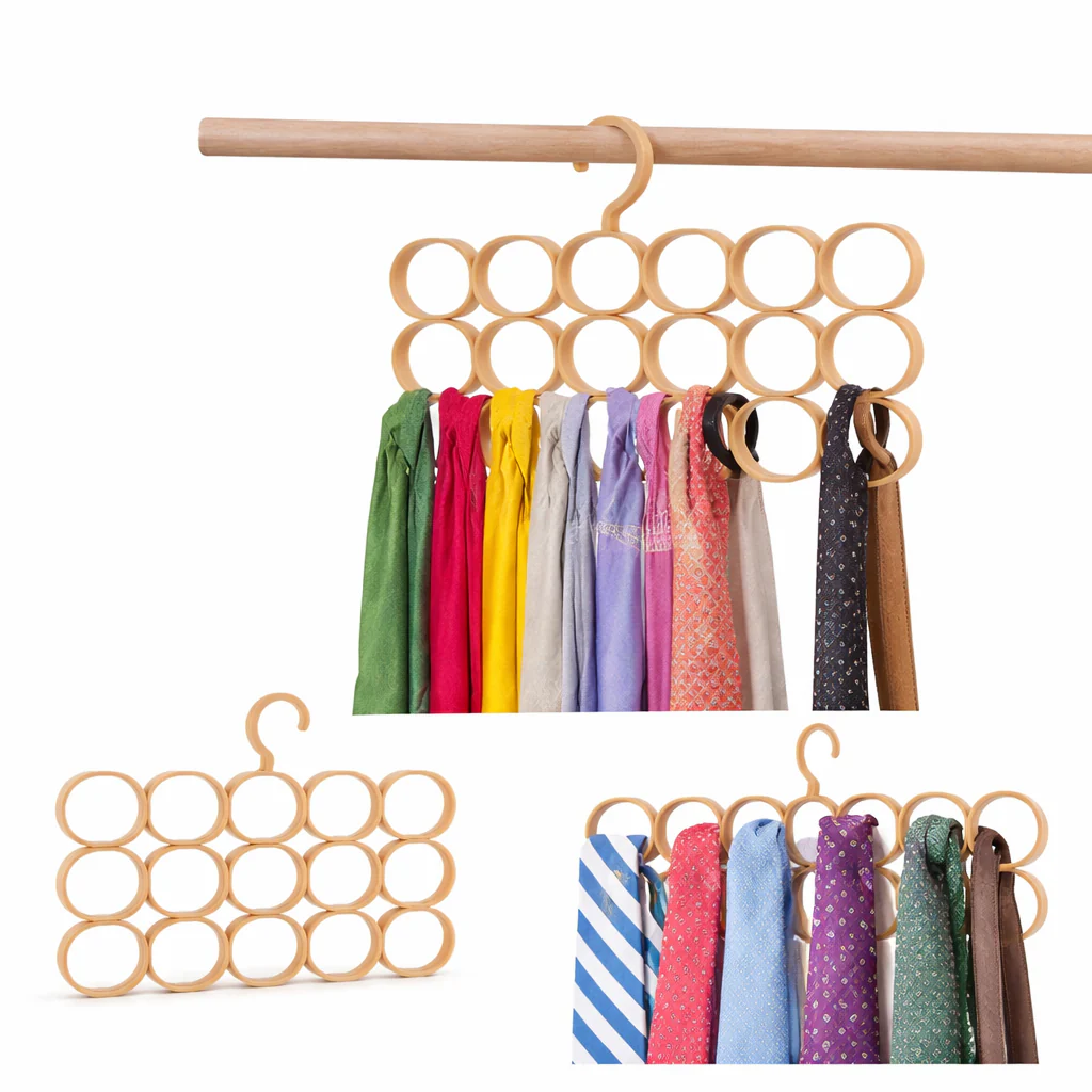 1Pc Imperial Scarf Hanger 15 Hole Pure – Multi-Ring Closet Organizer for Scarves, Ties & Accessories