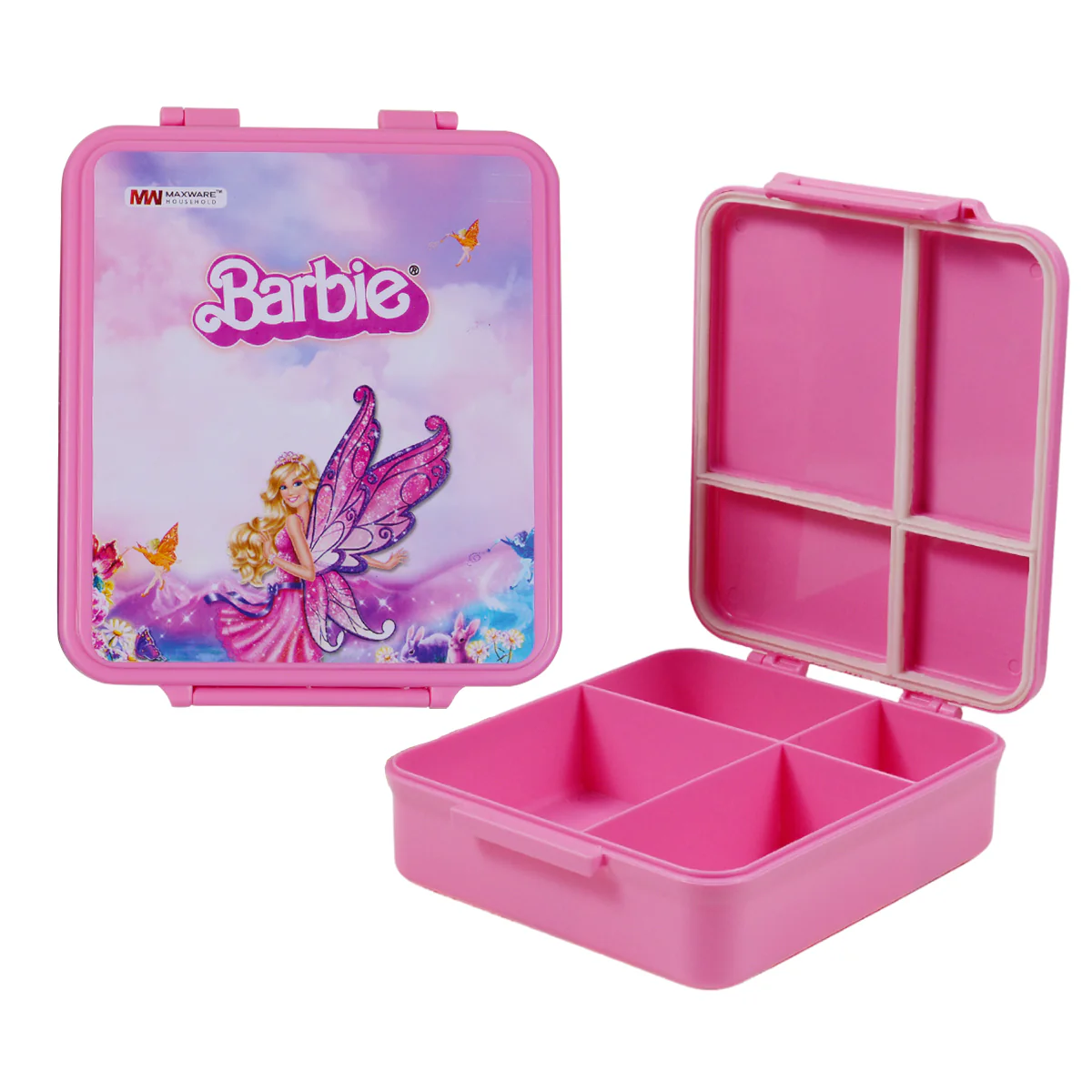 1pc Kids Munch Box – 4 Compartment Lunch Box with Cartoon Prints - Image 3