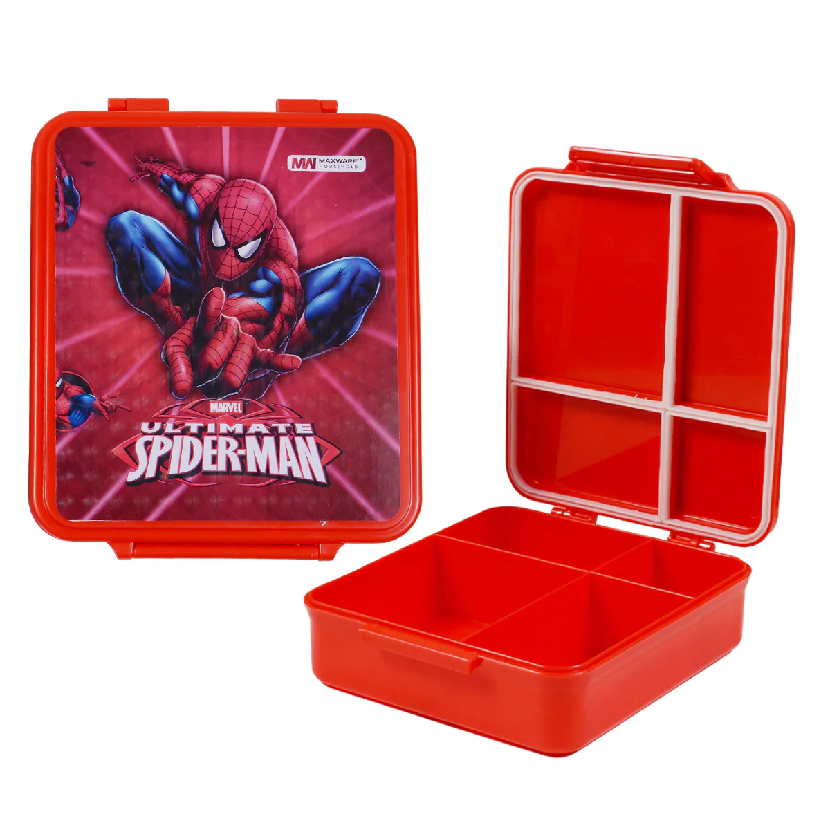 1pc Kids Munch Box – 4 Compartment Lunch Box with Cartoon Prints - Image 6