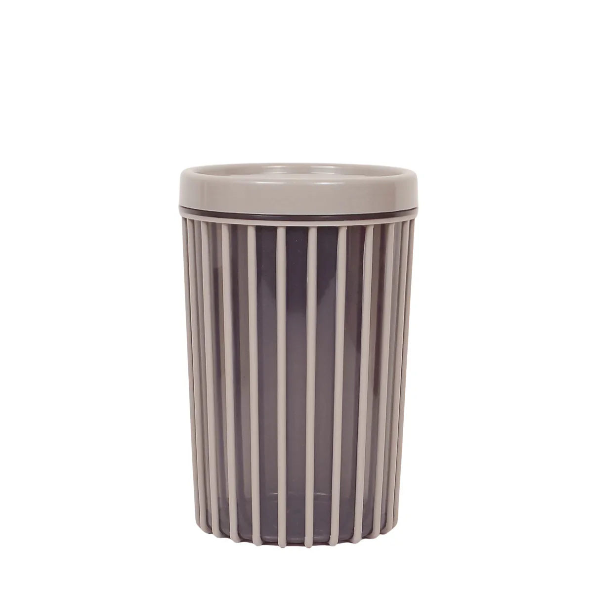 1pc Large Stripe Storage Jar 1500ml – Airtight Plastic Kitchen Container for Dry Food, Coffee, Snacks & Spices (Red, Grey, Green,White) - Image 2