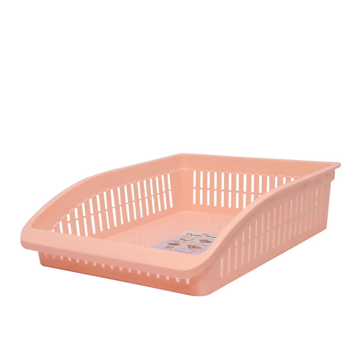 1pc Organizer Basket #3 (Assorted) – Large Plastic Storage Basket (Pink, Beige, Grey, White) - Image 2
