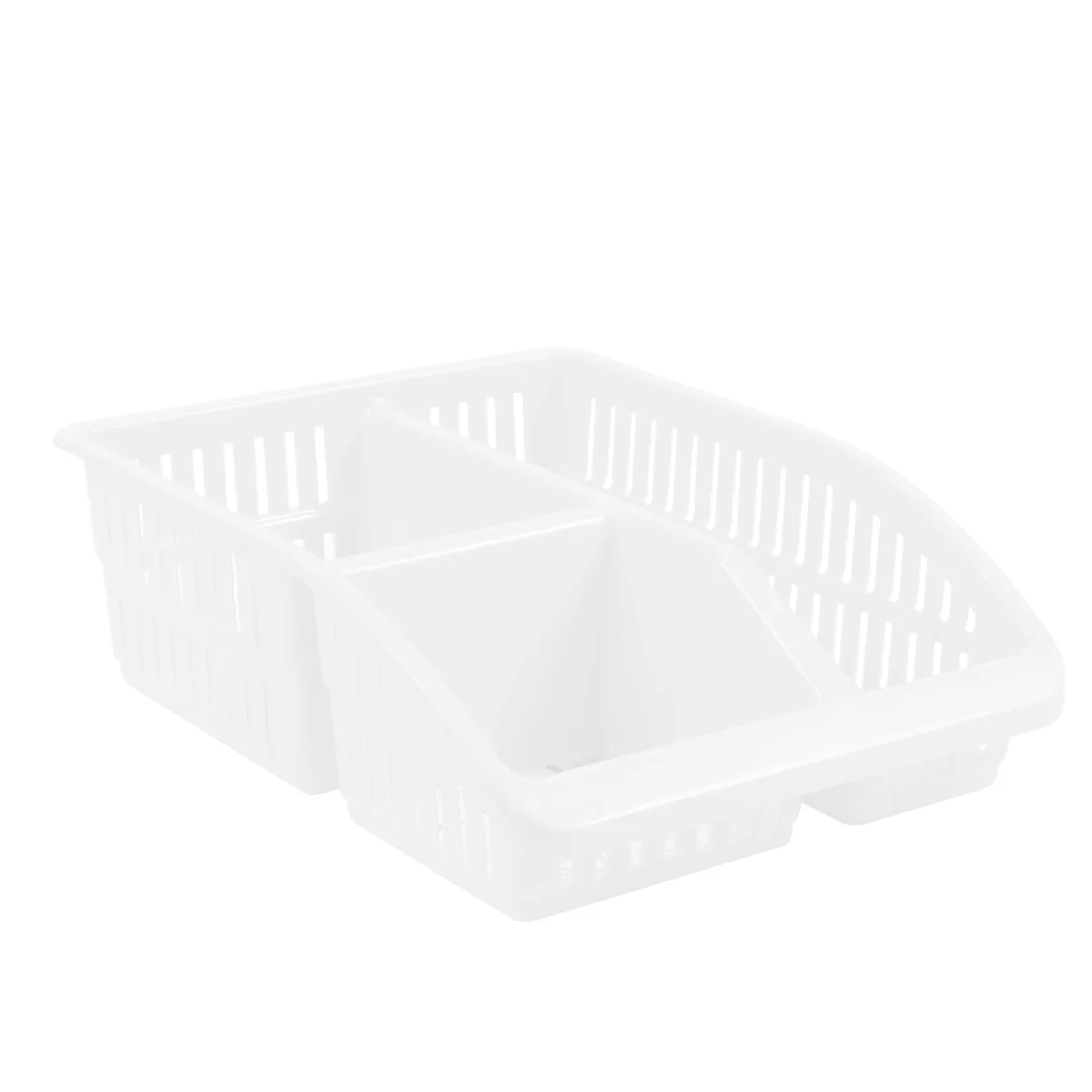 1pc Organizer Basket #4 (Assorted)  – 3 Compartment Plastic Storage Basket (Pink, Beige, White, Grey) - Image 2