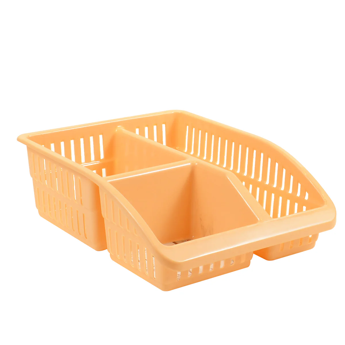 1pc Organizer Basket #4 (Assorted)  – 3 Compartment Plastic Storage Basket (Pink, Beige, White, Grey) - Image 4