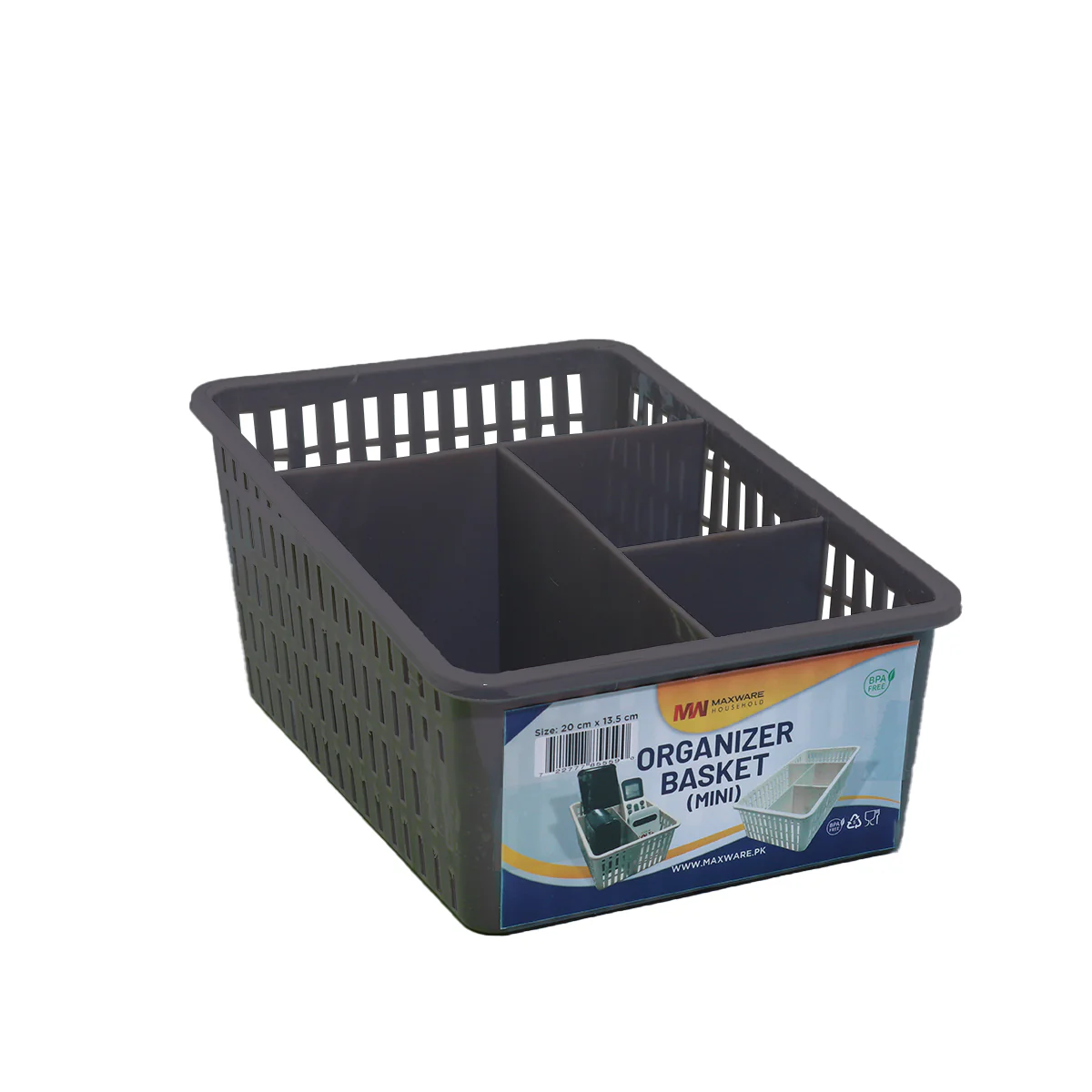1pc Organizer Basket Mini #1 (Assorted) – 3 Compartment Plastic Storage Basket (Grey, Beige, Pink, White - Image 4