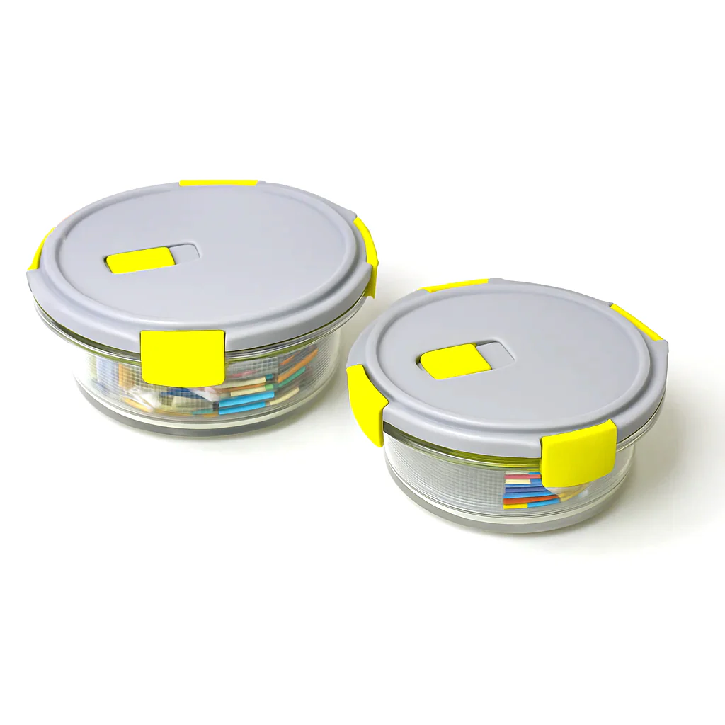 1Pc Round Glass Storage Container – 650ml & 950ml