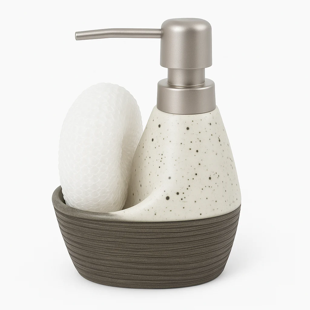 1pc Single Piece Soap Dispenser with Sponge Holder – 3 Elegant Color Variants - Image 3