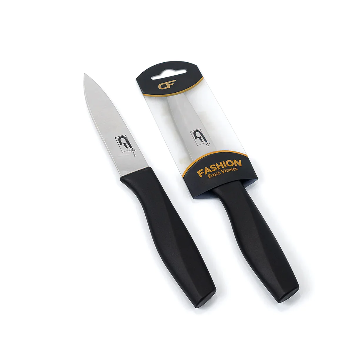 1Pc Stainless Steel Kitchen Knife – Single Piece Paring Knife with Black Handle