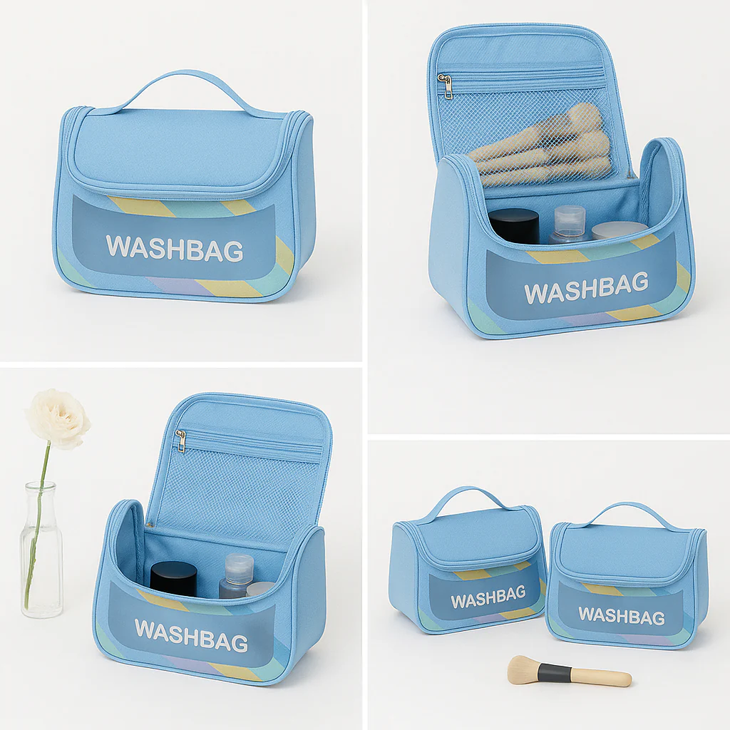 1Pc Wash Bag (Assorted) – Rainbow Design Travel Toiletry Organizer