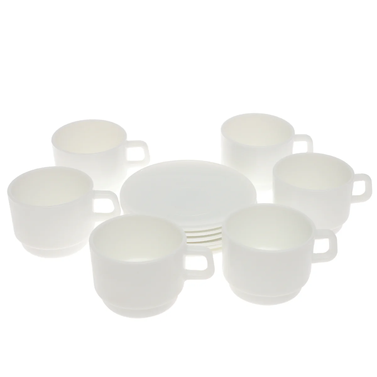 250ml Opal Glass Cup Set – 6 Pcs Elegant White Tea & Coffee Cups - Image 2