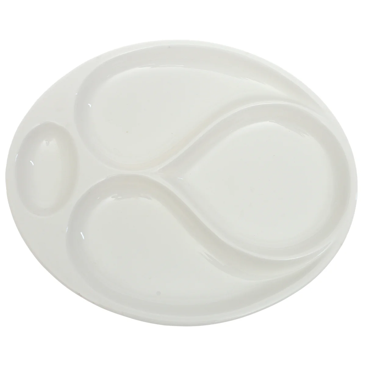 28×24 cm 4 Division Symphony Serving Plate – Elegant White Sectioned Plate