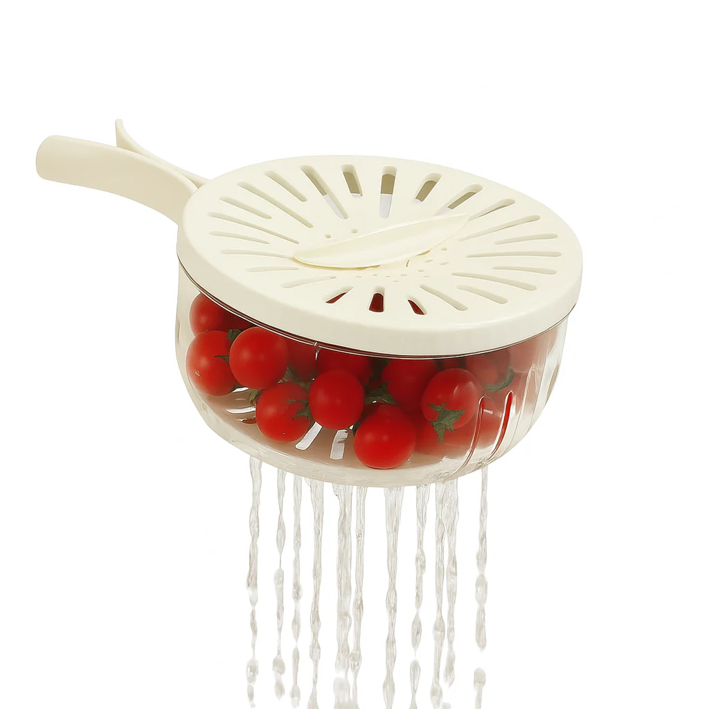 3-in-1 Drainer Bowl with Handle – Multi-Function Strainer, Washer & Storage - Image 2