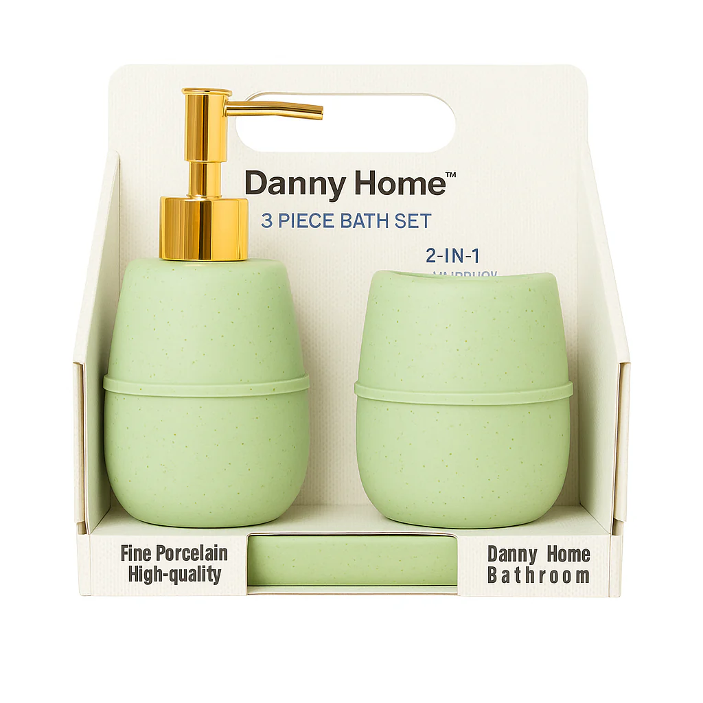 3 Pcs Bathroom Accessory Set – Soap Dispenser, Tumbler & Soap Dish - Image 5