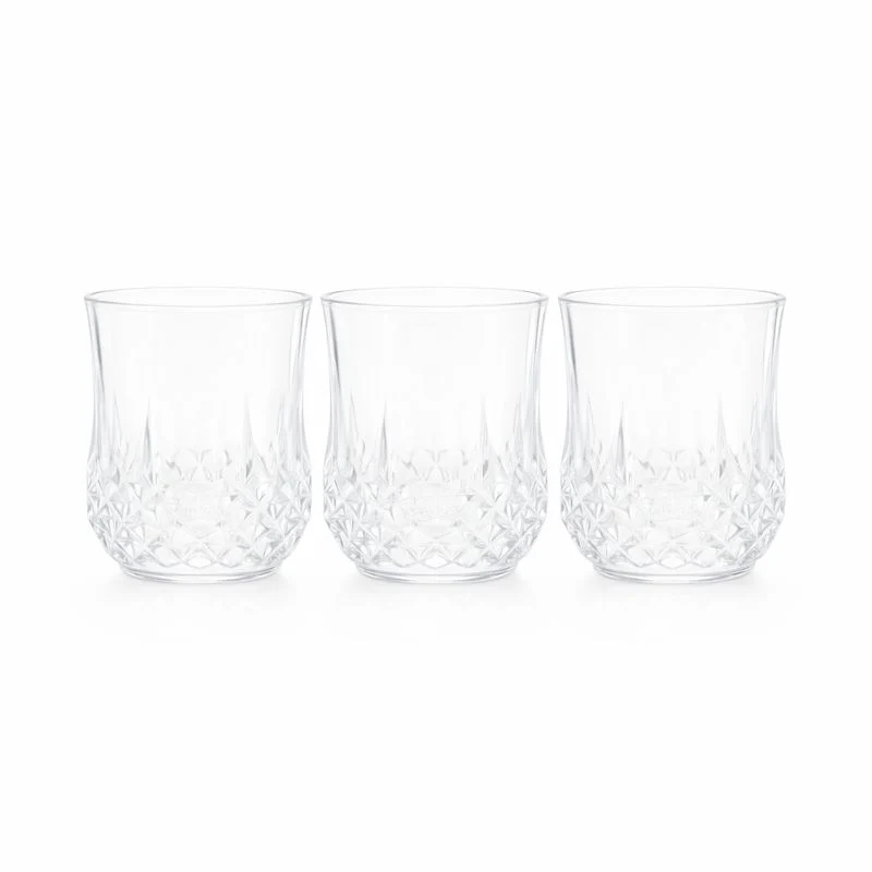 3-Piece Crystal-Style Tumbler Set – Elegant Clear Drinking Glasses for Water, Juice & Cocktails