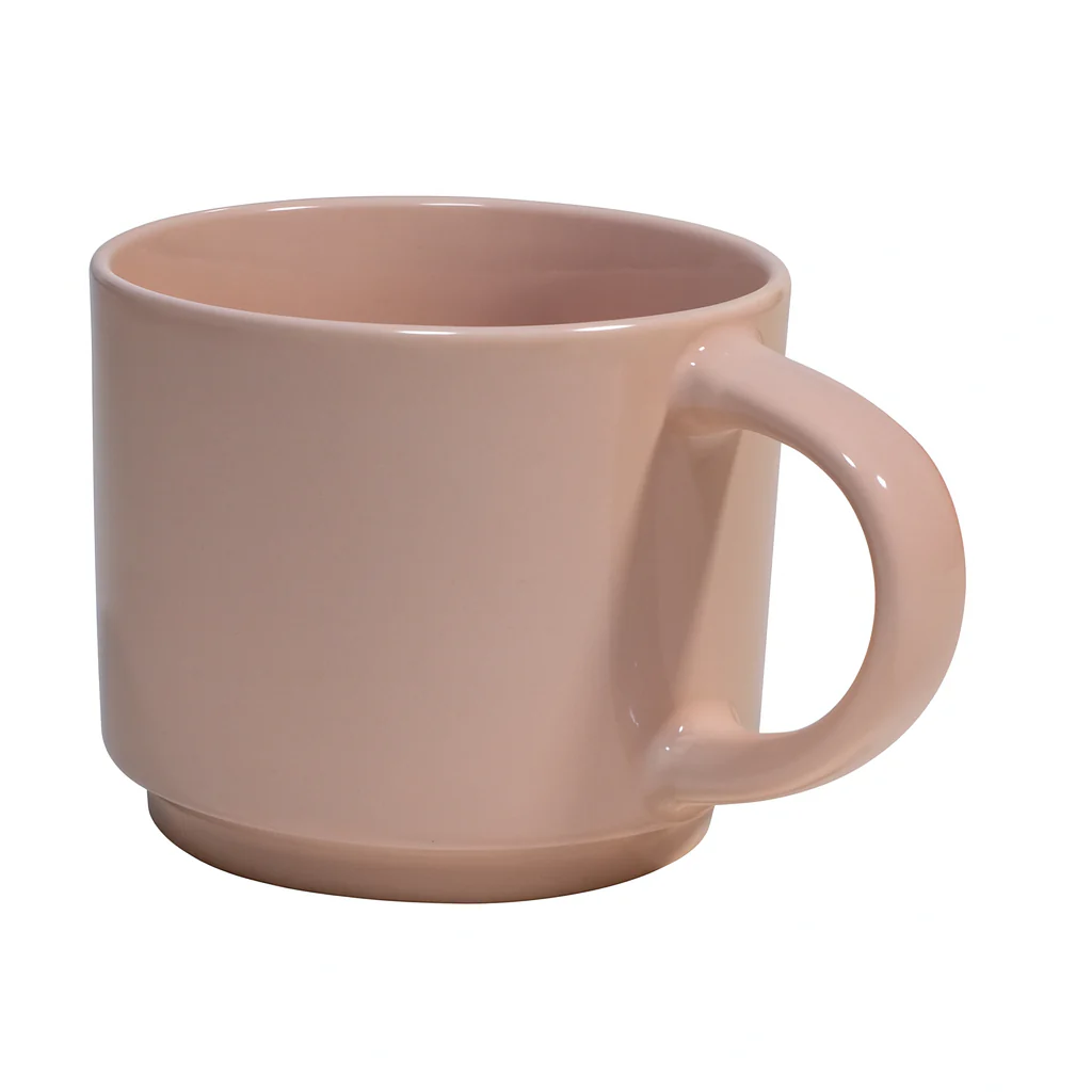 350ML Solid Color Ceramic Mug – White, Green, Grey & Pink Variants - Image 3