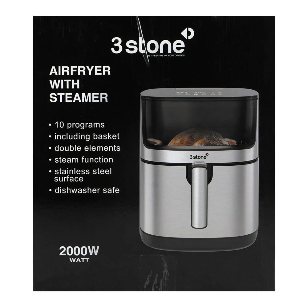3stone 2-in-1 Air Fryer With Steamer – 2000W, 8L Large Capacity, Model SAFS400 - Image 3