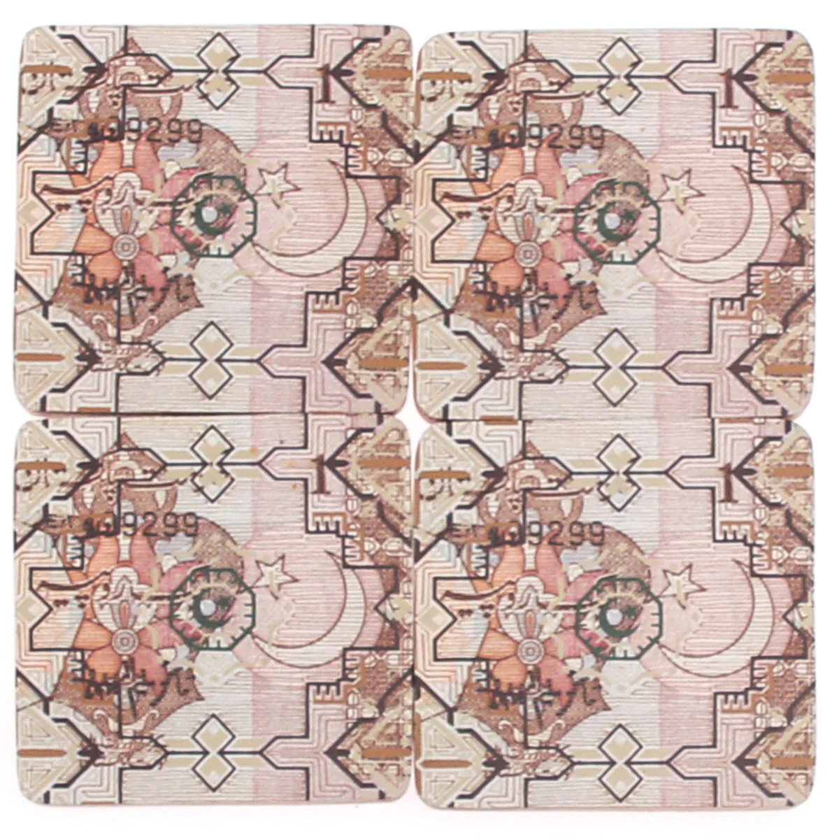 4‑Piece Dawn Coaster Set – Printed Wooden Drink Mats - Image 3