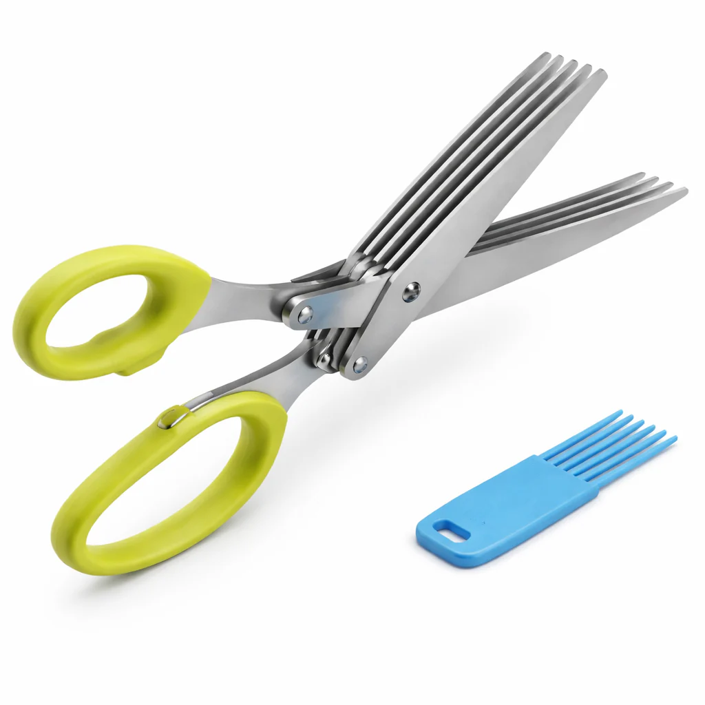 5 Layers Kitchen Scissor – Multi-Blade Herb & Vegetable Cutting Shears with Cleaning Comb - Image 2