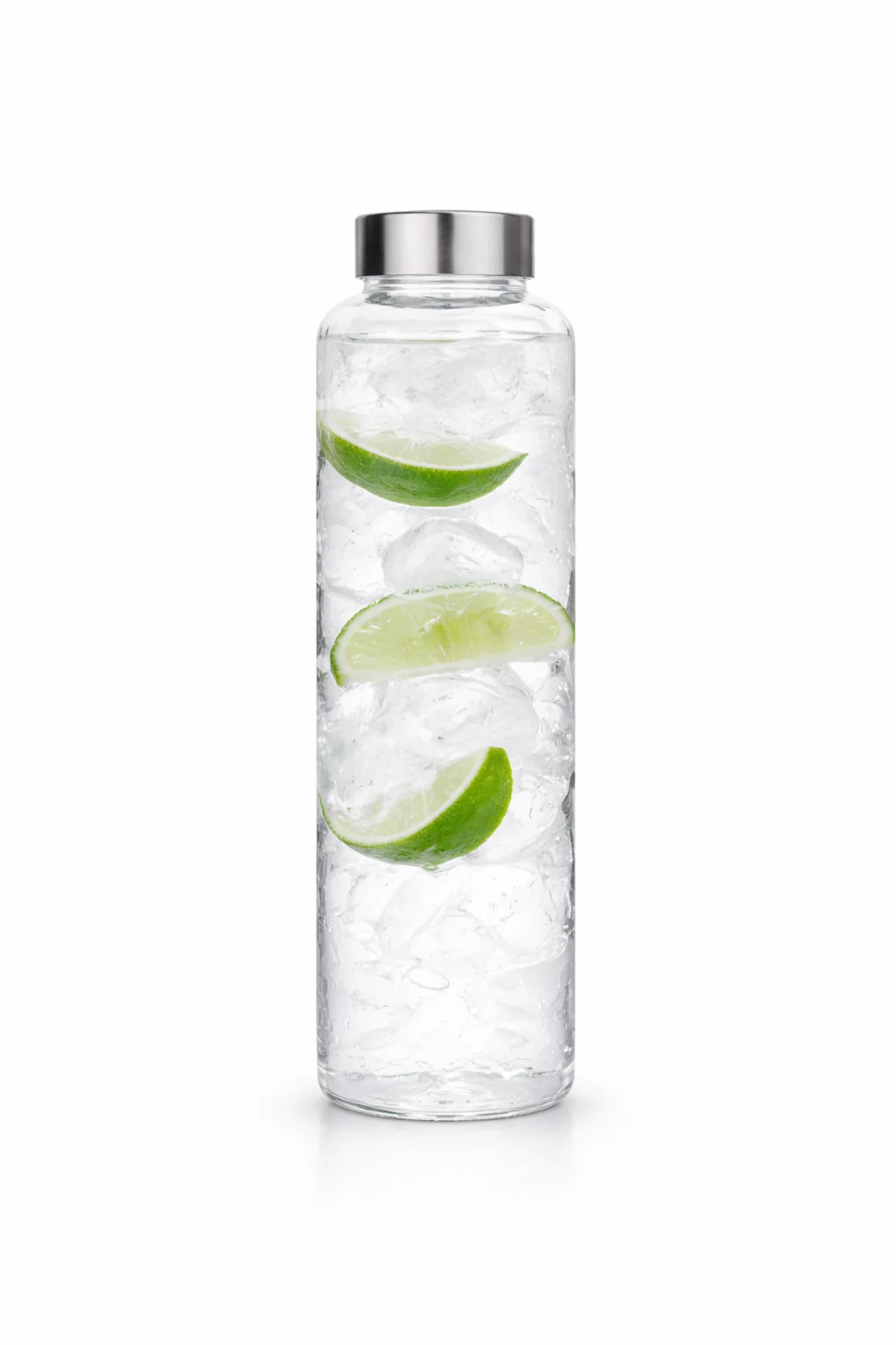 550ml Glass Drinks Bottle – Clear Water Bottle with Stainless Steel Lid - Image 2