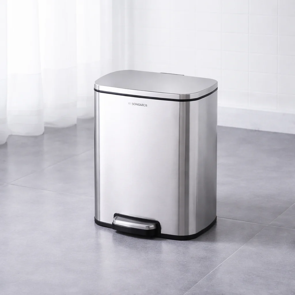 5L Stainless Steel Trash Can – Compact Pedal Bin with Soft-Close Lid