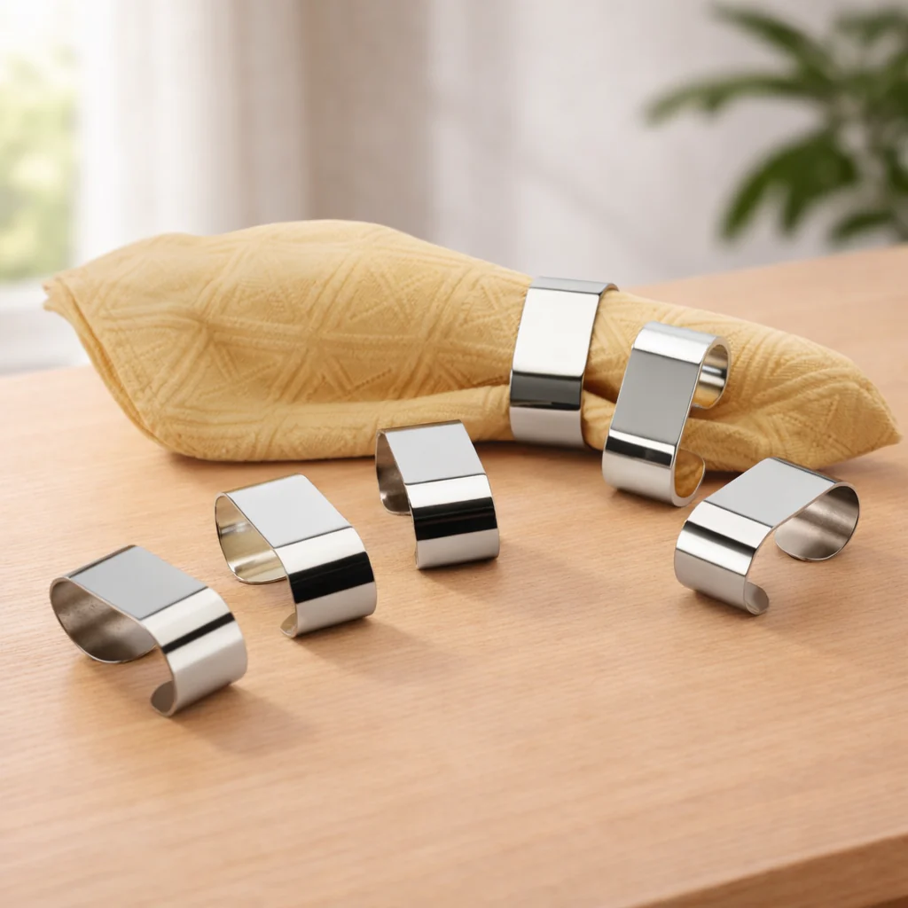 6Pc Napkin Ring – Oval REGENT (Silver Finish)