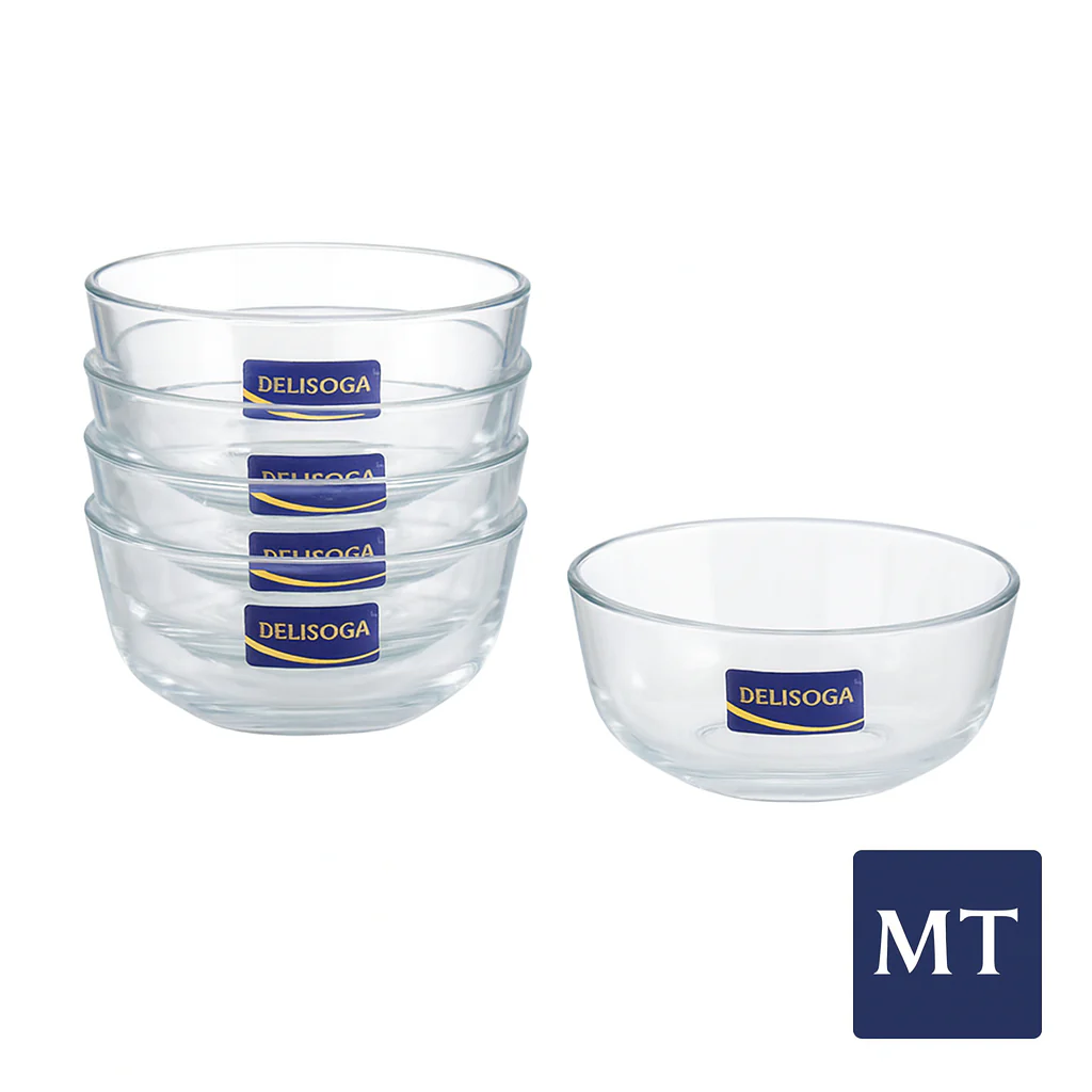6pcs Pays “Payali” 130mm Clear Glass Serving Bowl – Elegant Round Dessert & Salad Dish Set - Image 2