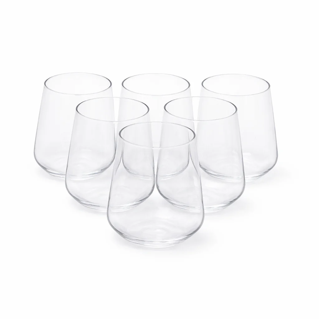 6Pcs Tumbler Set – 410ml Clear Stemless Drinking Glasses - Image 2