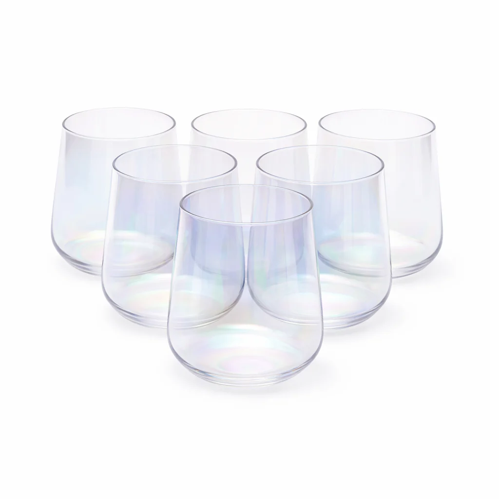 6Pcs Tumbler Set – 410ml Iridescent Stemless Drinking Glasses - Image 2