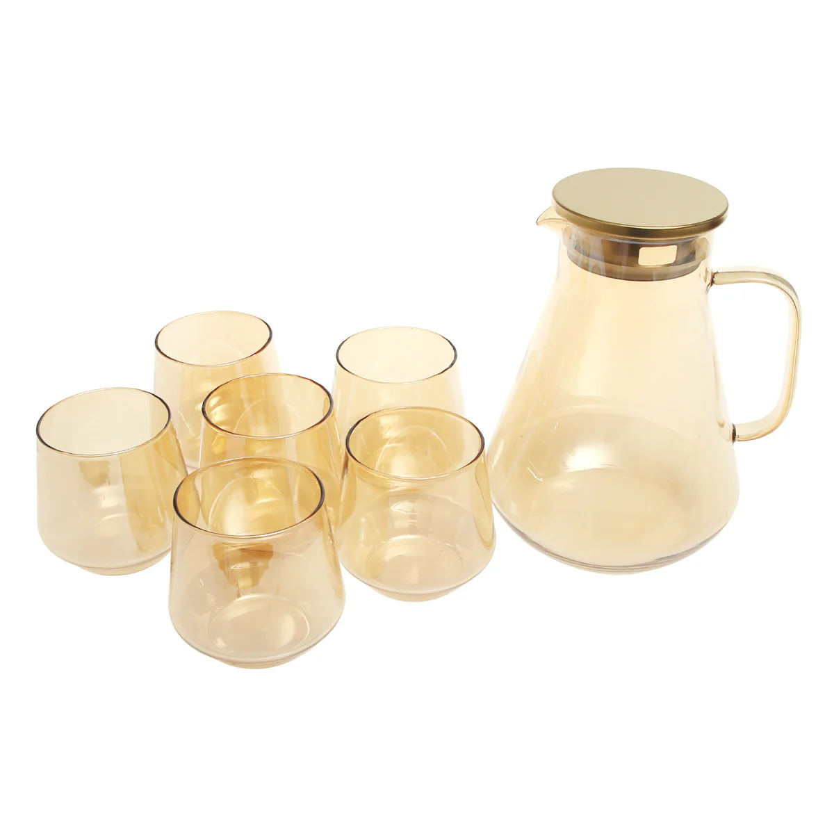 7-Piece Amber Glass Water Set with Pitcher & Tumblers – GPH78/L7 HA-HC-HS - Image 2