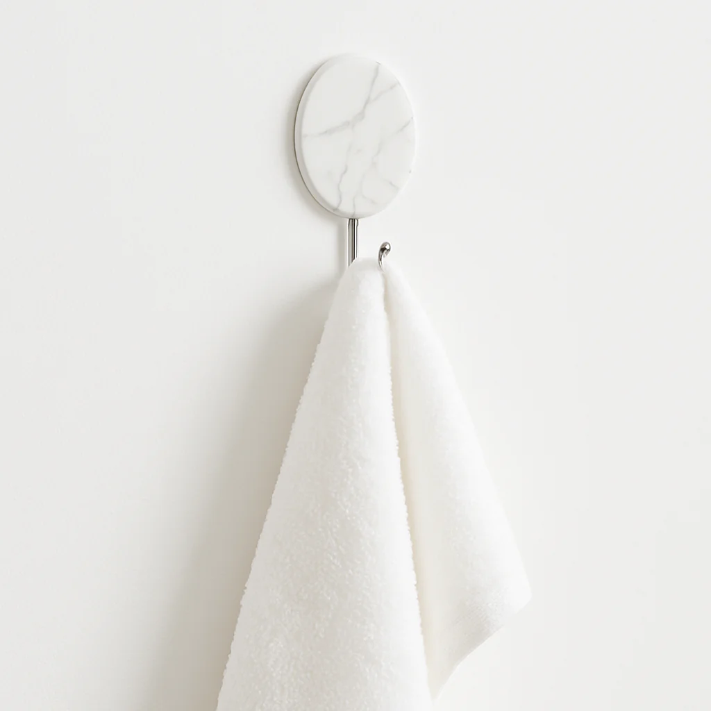 9-Piece Marble Round Wall Hooks – Self-Adhesive Decorative Hanging Hooks