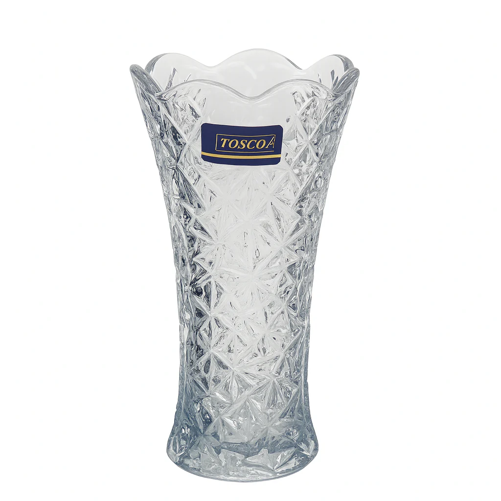 90 mm Crystal-Cut Glass Flower Vase – Premium Decorative Vase for Home, Office & Table Décor - Image 2