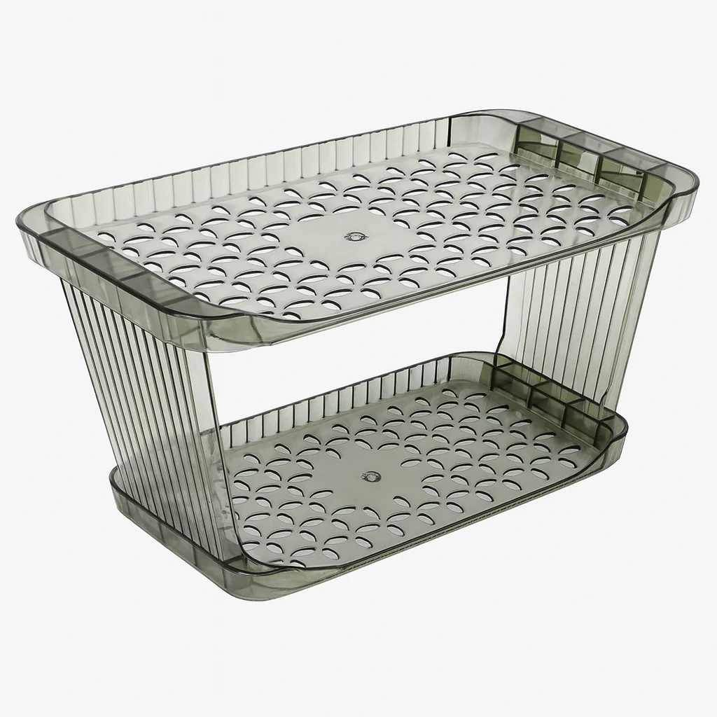 Acrylic 2-Layer Bathroom Rack – Clear Storage Shelf for Toiletries & Accessories