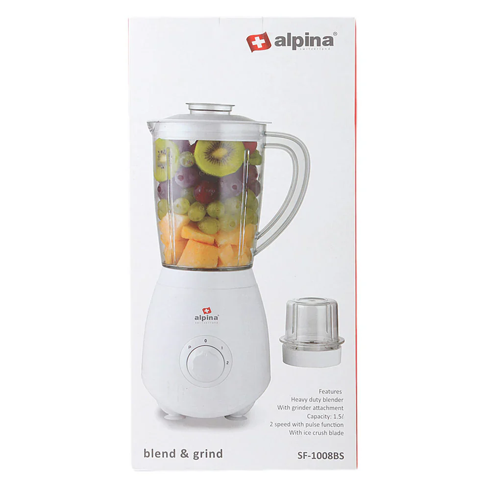 Alpina Blender & Grinder 1.5L – Model SF-1008SB | Blend & Grind Multi-Purpose Blender - Image 3