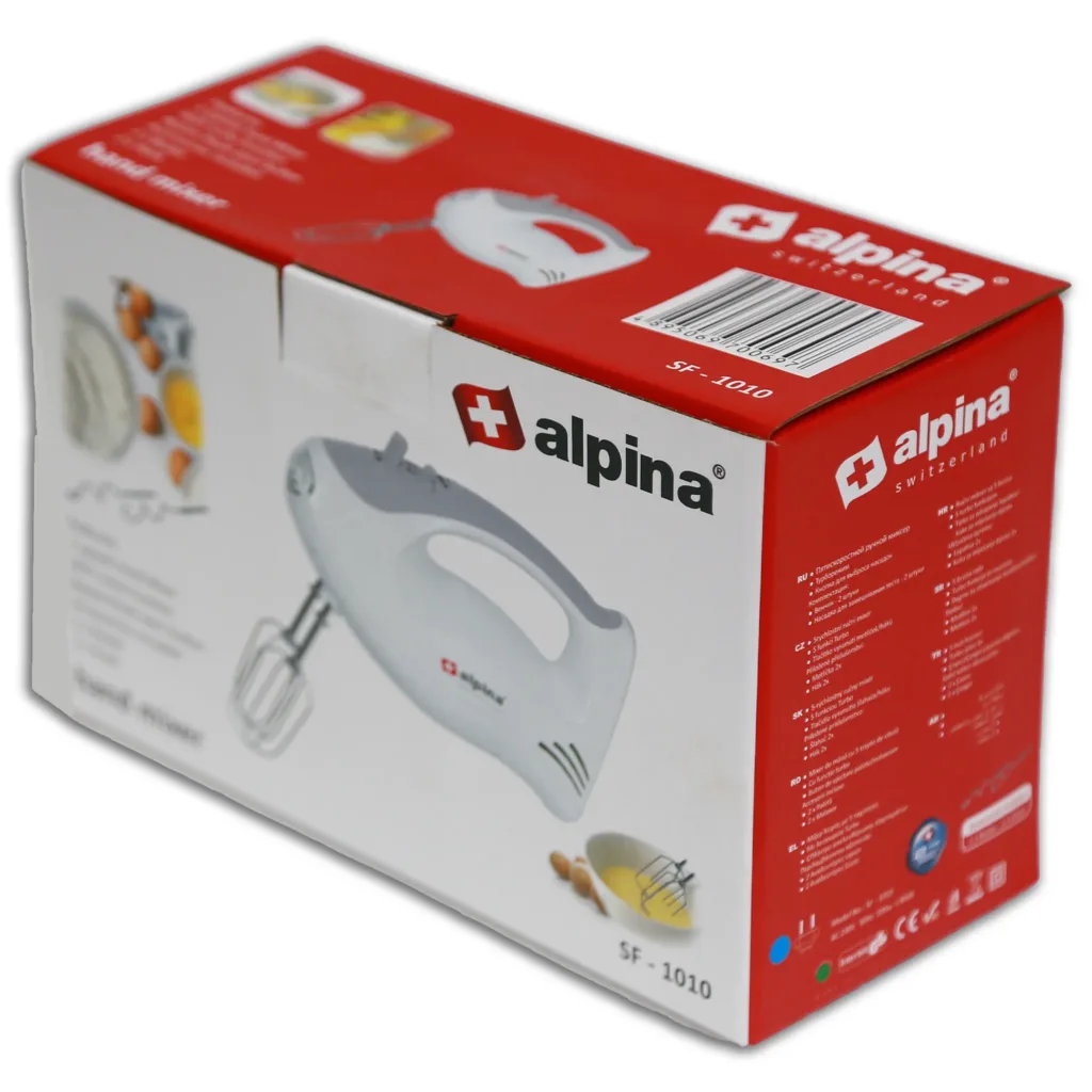 Alpina Hand Mixer 200W with Multiple Speeds, Beaters & Dough Hooks – Compact Electric Mixer (SF-1010) - Image 9