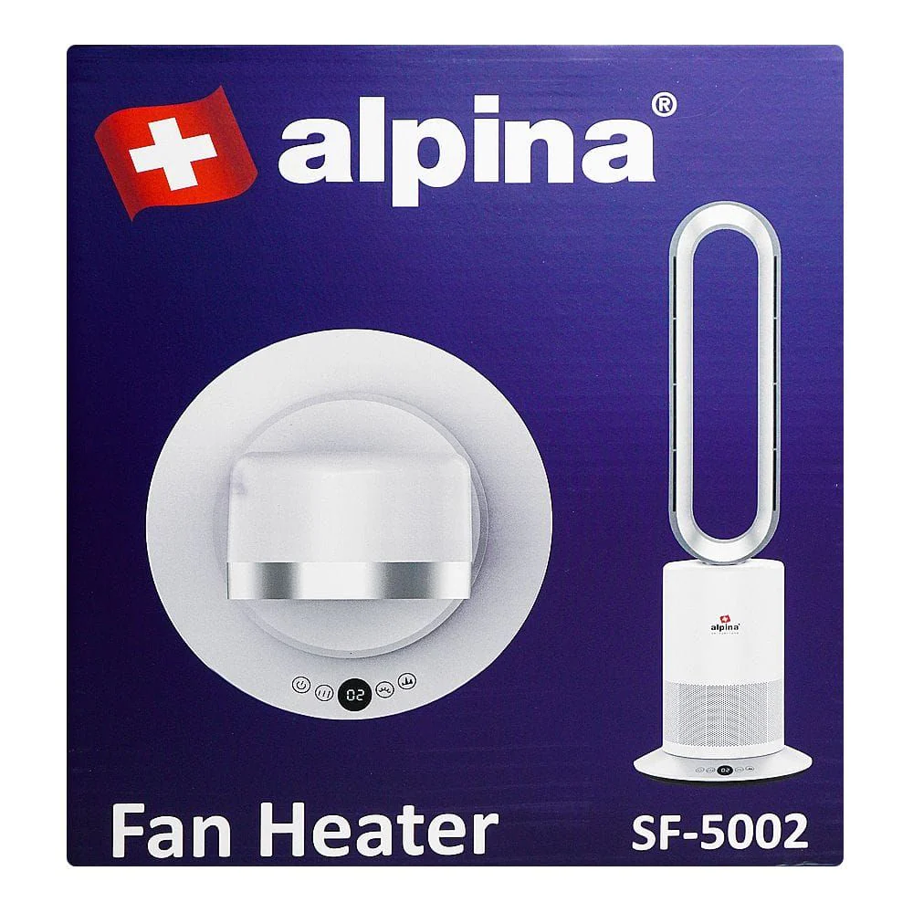 Alpina SF-5002 Electric Fan & Heater 2-in-1 | Bladeless Oscillating Fan Heater with Remote & Timer - Image 3