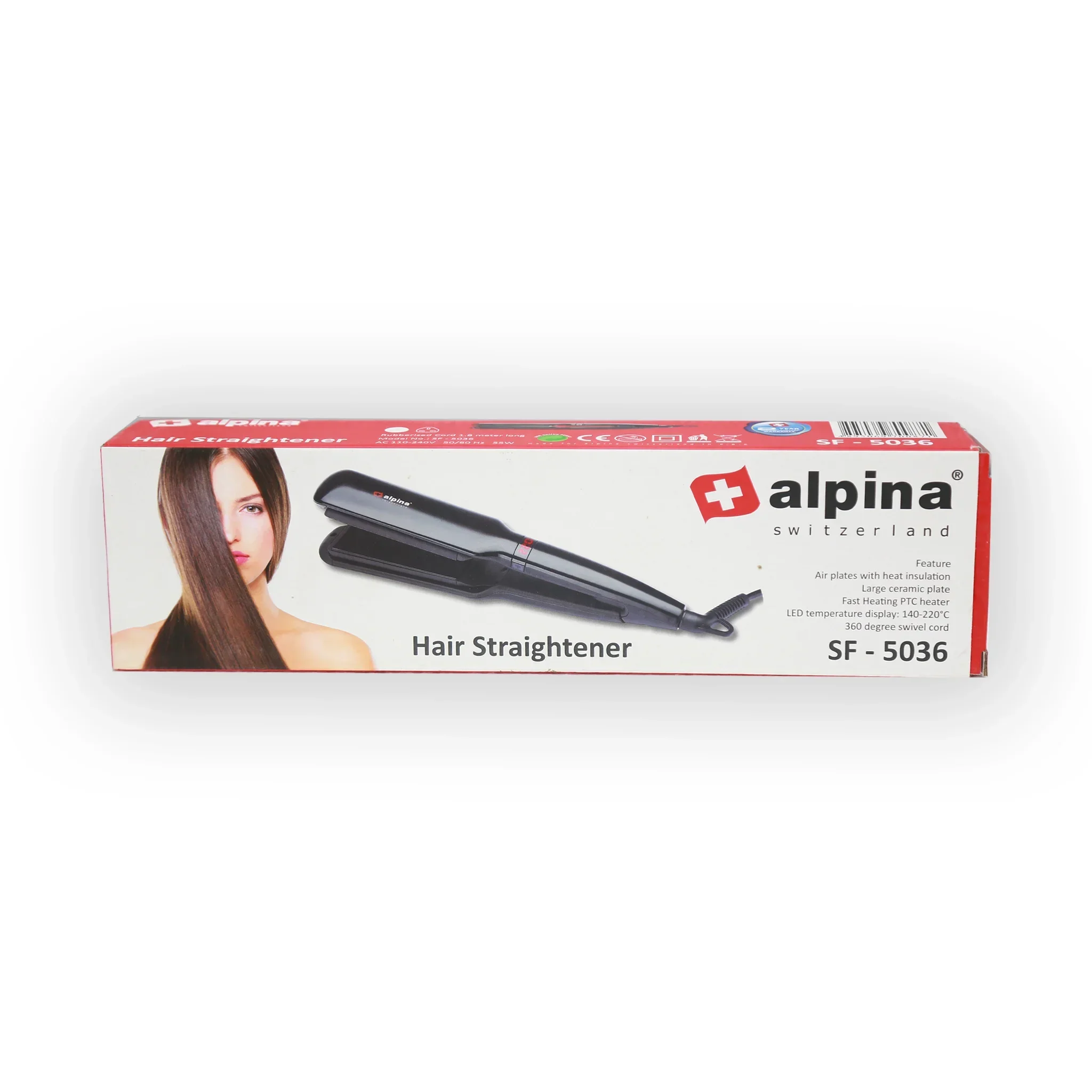 Alpina SF-5036 Hair Straightener – Professional 55W Ceramic Styling Tool, 110–240V - Image 2