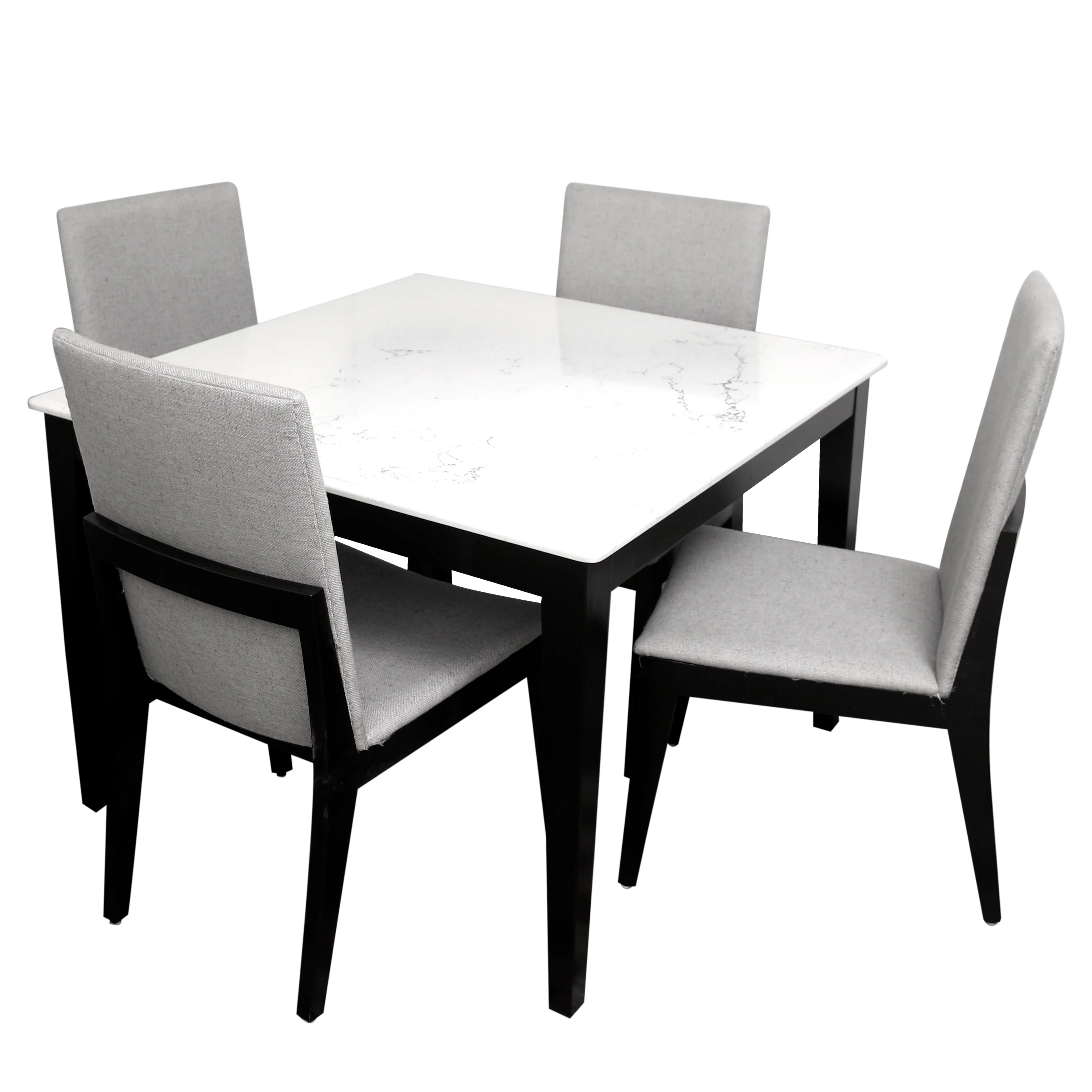 ALVA 4-Person Dining Table Set – Modern Marble Top with Upholstered Chairs - Image 6