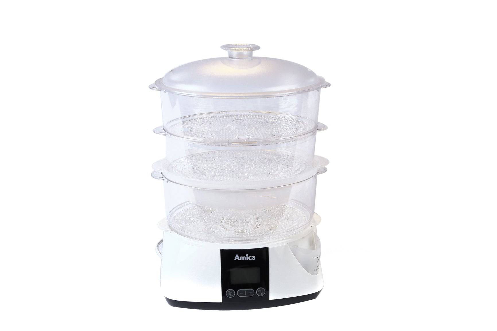 Amica Lunaris Food Steamer 900W with 6 Auto Cooking Programs & Rice Bowl – Healthy Steam Cooker (PT-3012) - Image 3